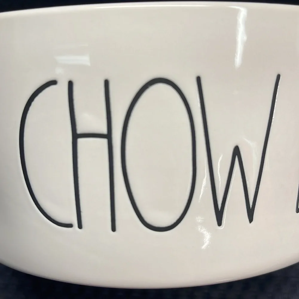 Rae Dunn Dog Bowl Chow Down Puppy Food Dish Pets